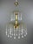 20th Century Gilt Brass Chandelier with Glass Pendants For Sale - Image 4 of 9