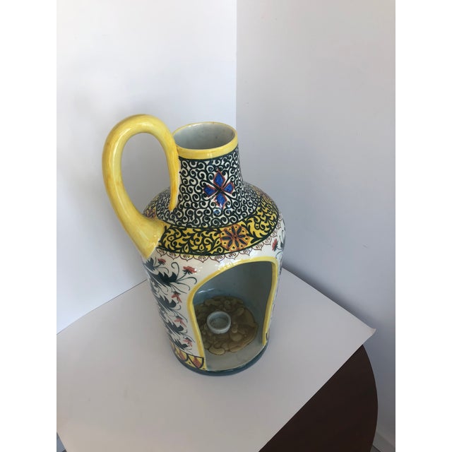 Ceramic Vintage Boho Glazed Ceramic Candle Holder -- Spain For Sale - Image 7 of 13