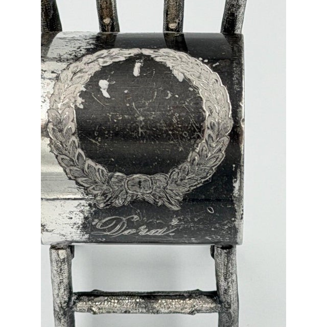 Silver Late 19th Century Set of 6 American Victorian Sterling Silver Figural Chair Napkin Rings For Sale - Image 8 of 12