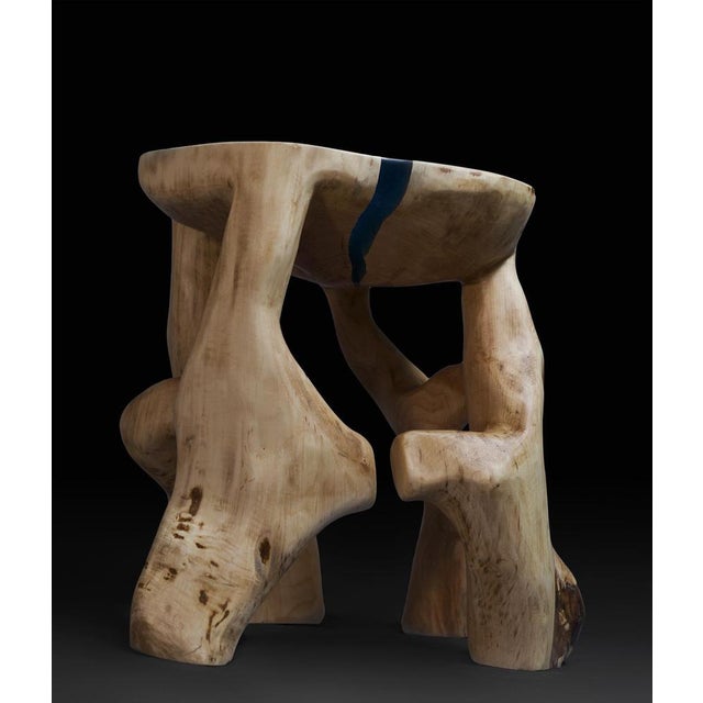 Early 21st Century Wood Sculptural Side Table by Logniture For Sale - Image 5 of 9