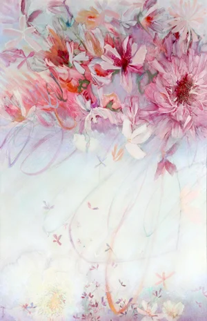Florence Hasenflug, Pink Flower Blossoms, Oil on Canvas, Signed l.r. And Verso