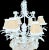 Vintage Maitland Smith Gigantic White Gloss Palm Leaf Monkey Regency 6 Light Chandelier For Sale - Image 9 of 11