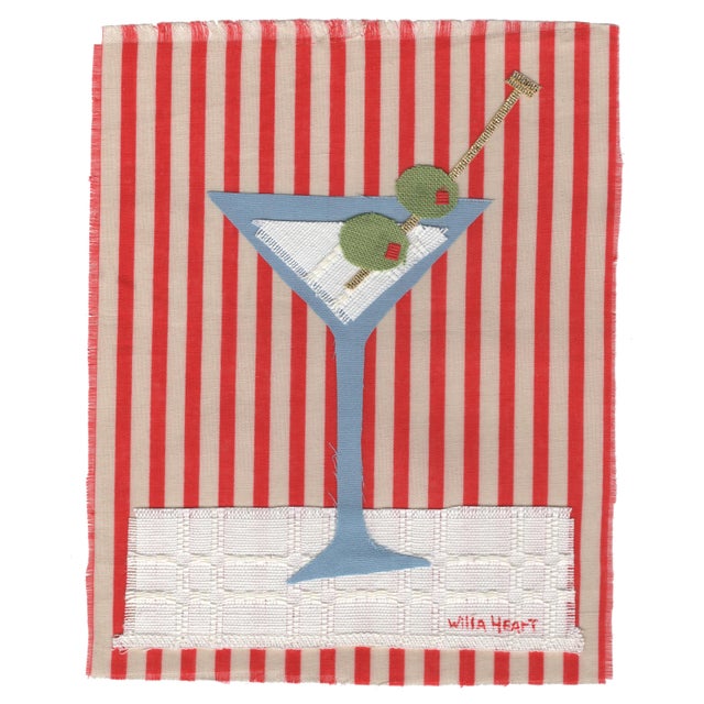 Camille the Martini by Willa Heart in Brimfield Black Frame, Mini Art Print For Sale