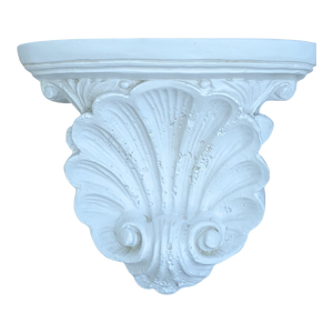 Vintage White Plaster French Rocaille Shell Decorative Wall Bracket