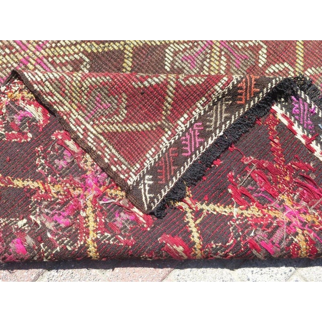 1960s Embroidered Kilim Rug - 58" X 114" For Sale - Image 10 of 11