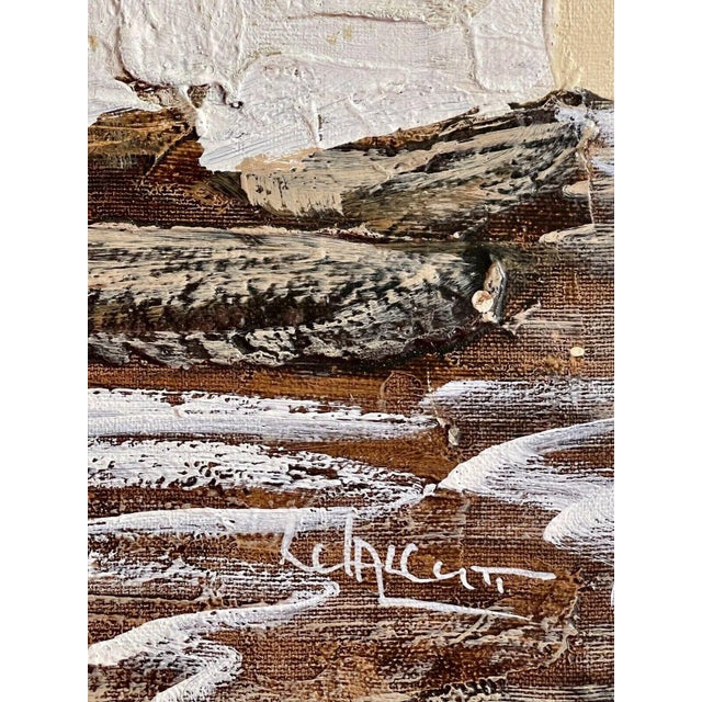 Abstract Mid 20th Century Abstract Nautical Seascape Impasto Painting, Framed For Sale - Image 3 of 5