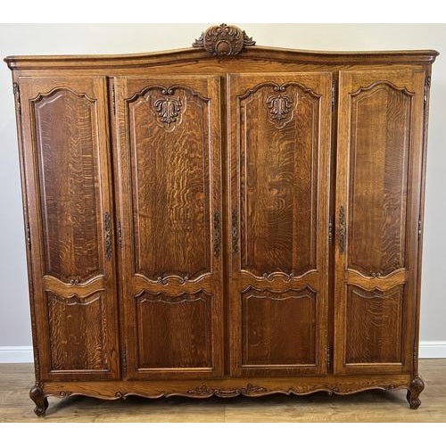 Vintage French Louis XVI Style Wardrobe in Oak For Sale - Image 15 of 15