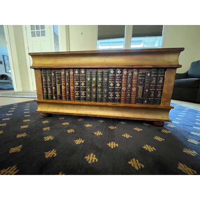 Maitland-Smith Leather "Stacked Books" Coffee Table with Chess Board An exceptional Maitland-Smith designer coffee table...