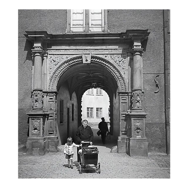 Gate Darmstadt Castle Granny Grandchild Stroller, Germany, 1938, Printed 2021 For Sale