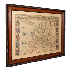 1970's Vintage Reproduction 17th Century Map of Europe