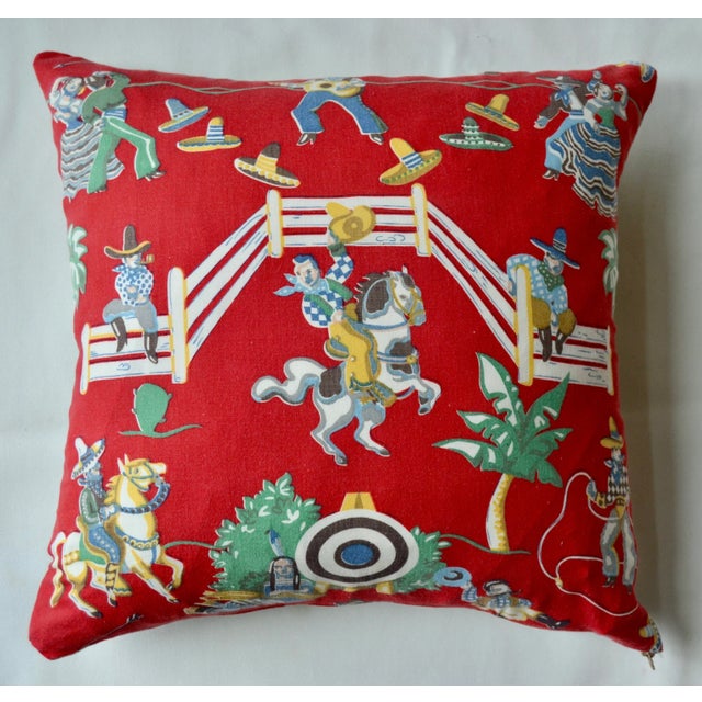 1940s Western Country Throw Pillows - A Pair For Sale - Image 4 of 9