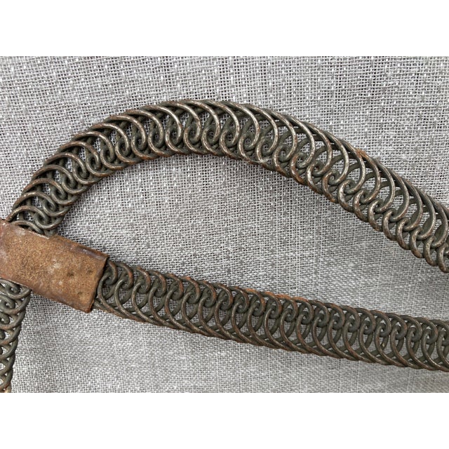 Farmhouse Antique Wood Woven Metal Rug Beater Herkules For Sale - Image 3 of 12