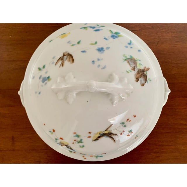 White Antique Hand Painted Porcelain Soup Tureen With Lid For Sale - Image 8 of 10