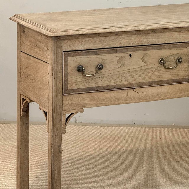 Wood 18th Century English Stripped Oak Dresser ~ Sofa Table ~ Console For Sale - Image 7 of 17