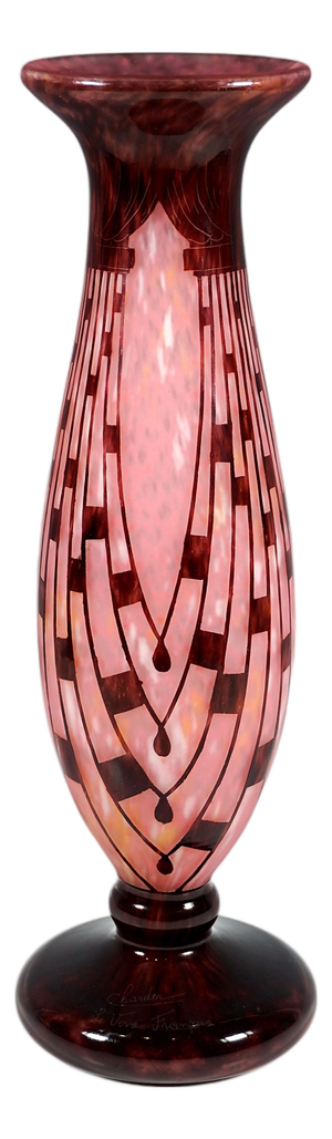 Large Art Deco Cameo Vase by Charles Schneider, France, 1927-1928