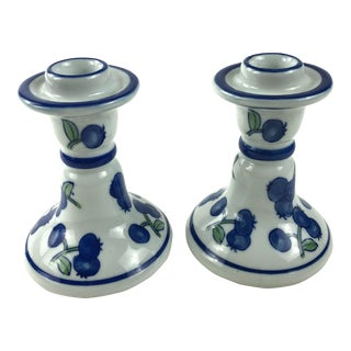 Ceramic Standing Table Candleholders a Pair For Sale
