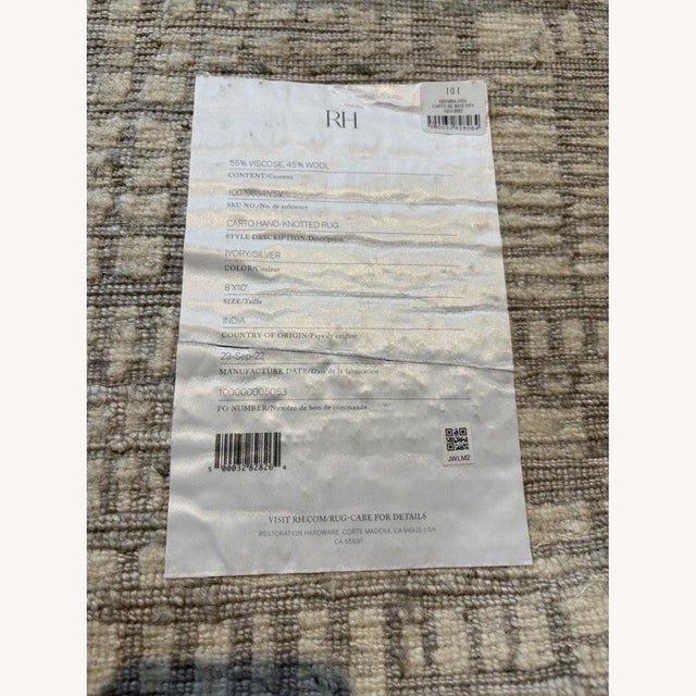 Gray Rh Carto Hand-Knotted Rug, 8x10 For Sale - Image 8 of 8