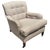 English George Smith Beige Linen Upholstered Roll Arm Club Chair - 1 of 2 For Sale - Image 3 of 5