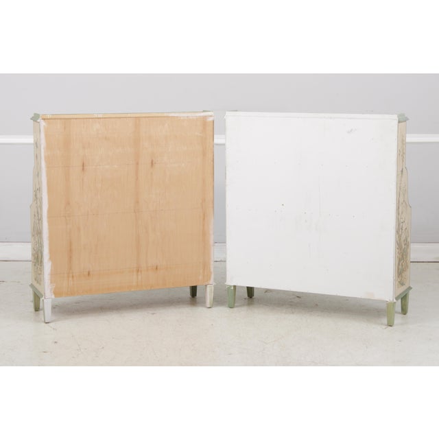 Pair Artist Signed Chinoiserie Style 2 Drawer Open Bookcases For Sale - Image 18 of 18