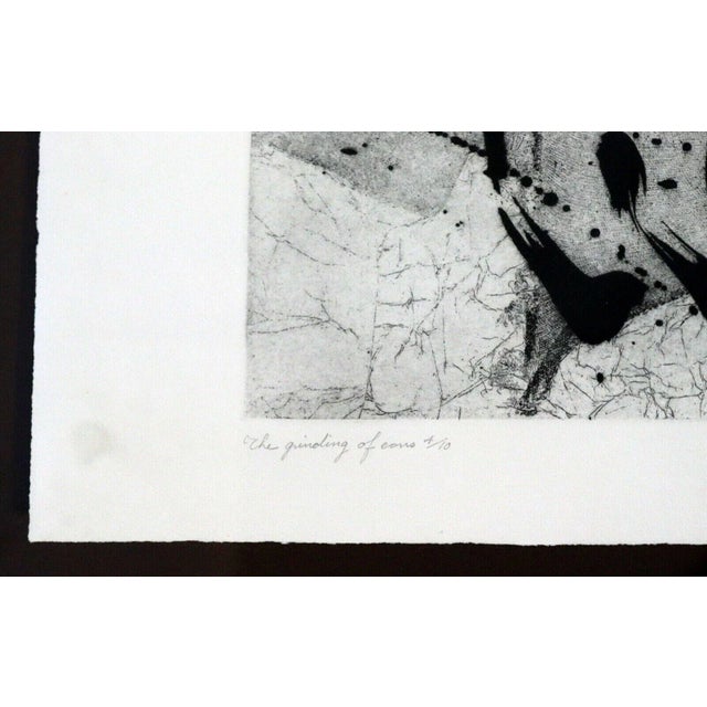 Late 20th Century L Campernol The Grinding Cans Black & White Modern Serigraph For Sale - Image 5 of 8