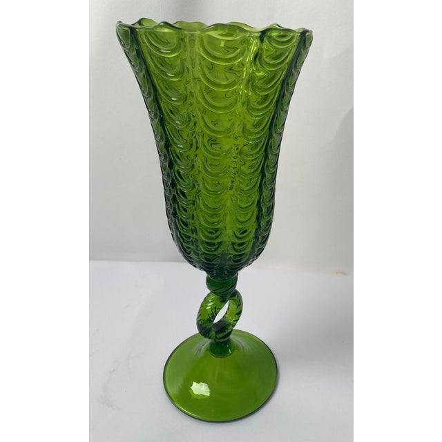 1940s Large Vintage Handcrafted Murano Glass Chalice in the style of Carlo Scarpa, 1950s For Sale - Image 5 of 16