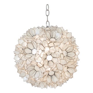 Matthew Izzo Home Venus Floral Capiz Shell 15" Pendant Light For Sale