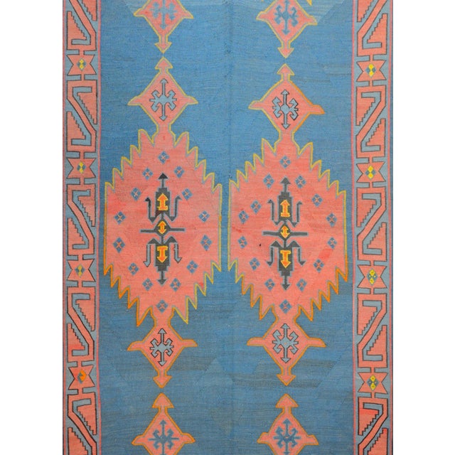Tribal Vintage Mid Century Karebak Kilim Rug For Sale - Image 3 of 10