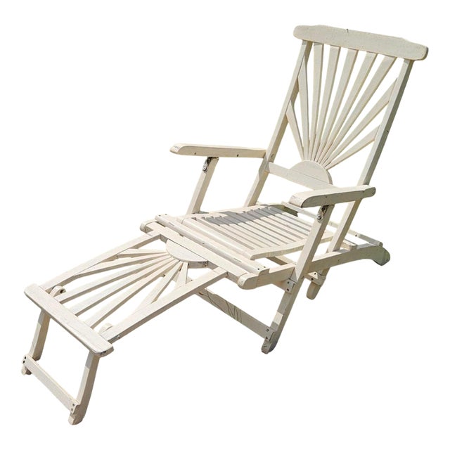 British Art Deco Folding Sunray Garden Lounger, 1930 For Sale