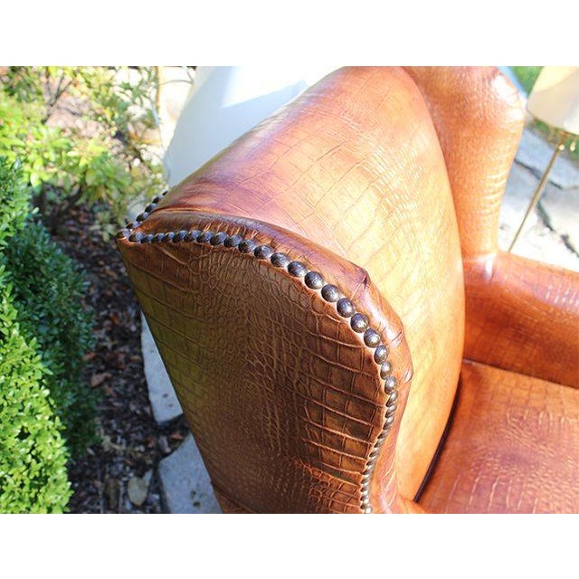 Wood Vintage Hancock & Moore Leather Club Chairs- a Pair For Sale - Image 7 of 11