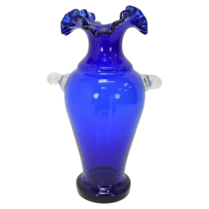 Art Czech Glass Vase attributed to Glasswork Novy Bor, 1950s