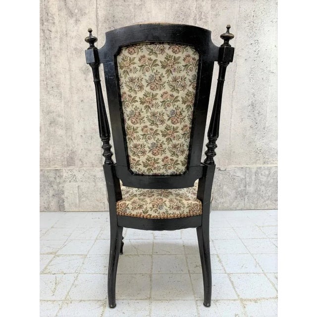 Napoleon III Ebonised Bedroom Chair For Sale - Image 4 of 6