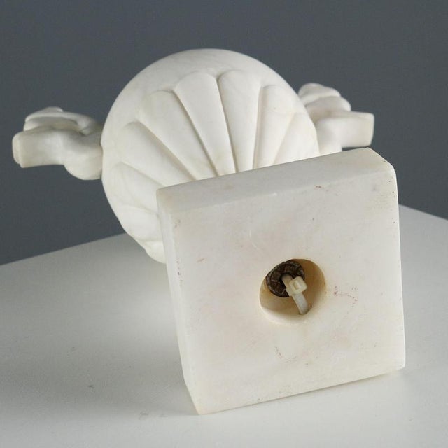 Electrified Alabaster Vase with Carved Handles For Sale - Image 10 of 11