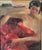 Impressionist Portrait of a Woman in Red Dress, Oil Painting, Framed For Sale - Image 4 of 9