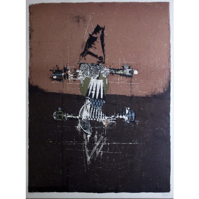 Paper Johnny Friedlaender Haarlem 251/350 Signed Original Lithograph 1976 Framed For Sale - Image 7 of 10