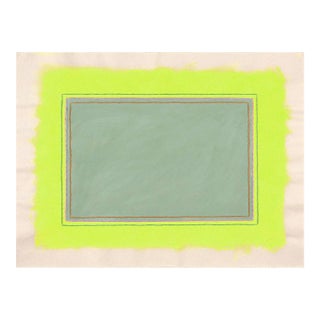 Abstract Modern Sage Green and Neon Fine Art Print, 30 X 38 Unframed Print For Sale