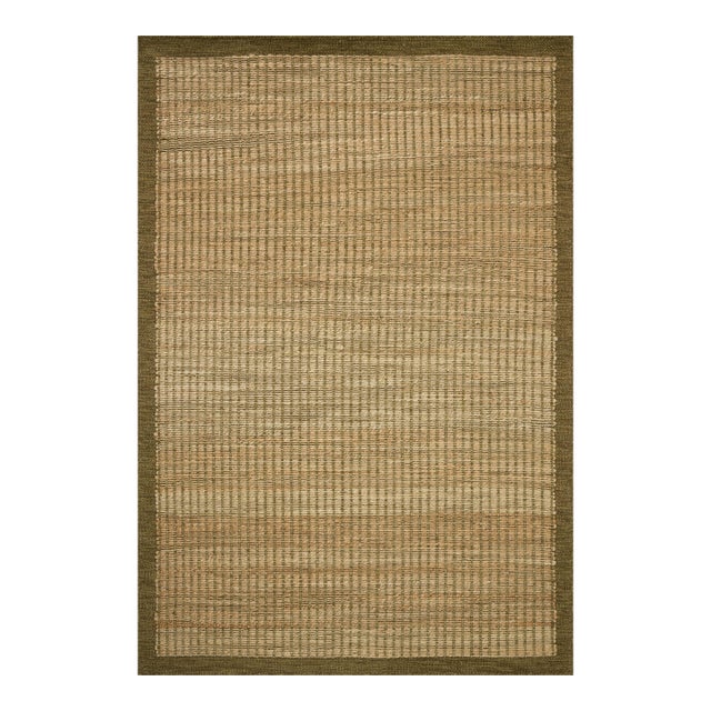 Amber Lewis x Loloi Lilah Natural / Olive 5'-0" x 7'-6" Area Rug For Sale