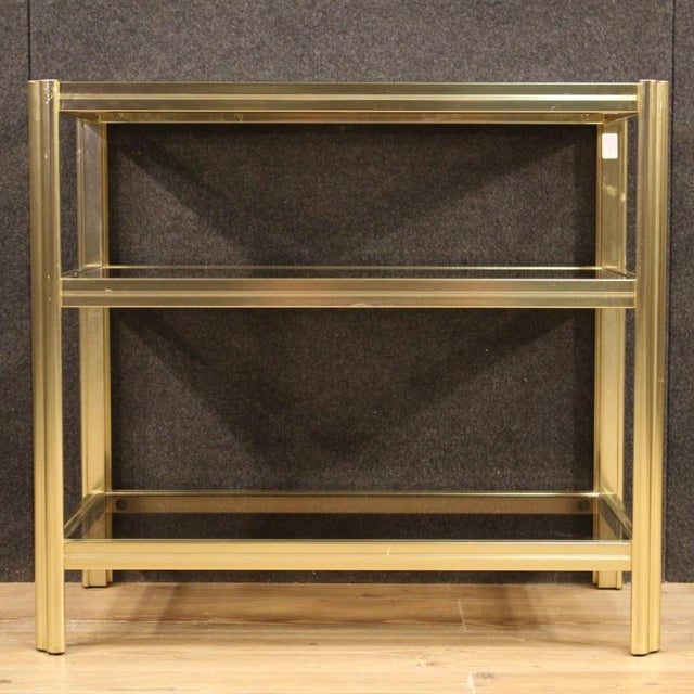 Side Table in Gilded Metal, 1980 For Sale - Image 3 of 13
