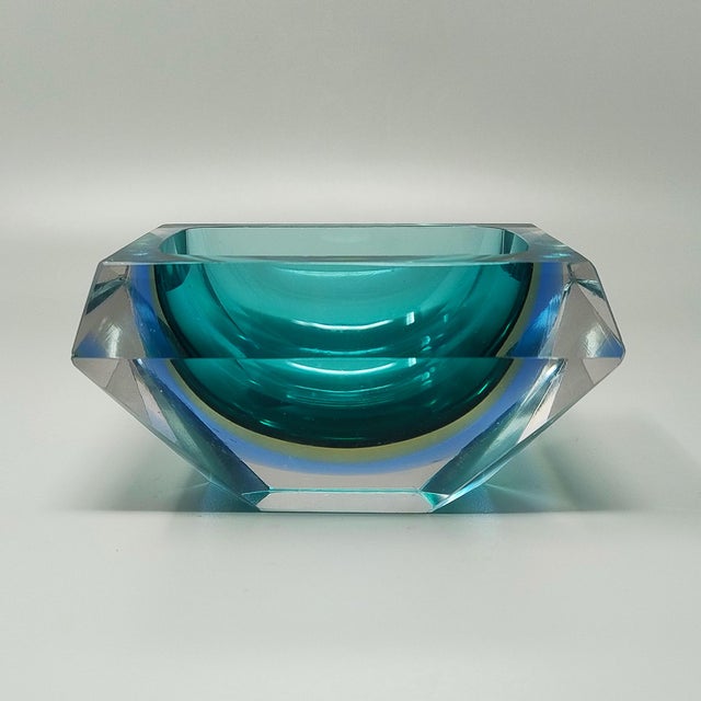 Mid-Century Modern Mid-Century Modern Sommerso Murano Glass Bowl by Flavio Poli for Seguso, 1960s For Sale - Image 3 of 7