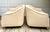 Pair of Vintage Curved Barrel Chairs in Pale Apricot Linen Blend For Sale - Image 15 of 16