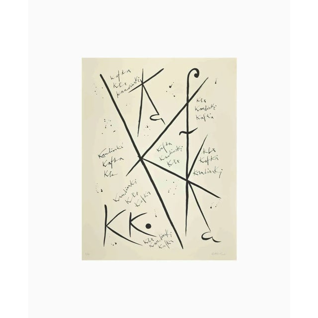 Modern Rafael Alberti, Letter K, Lithograph, 1972 For Sale - Image 3 of 3
