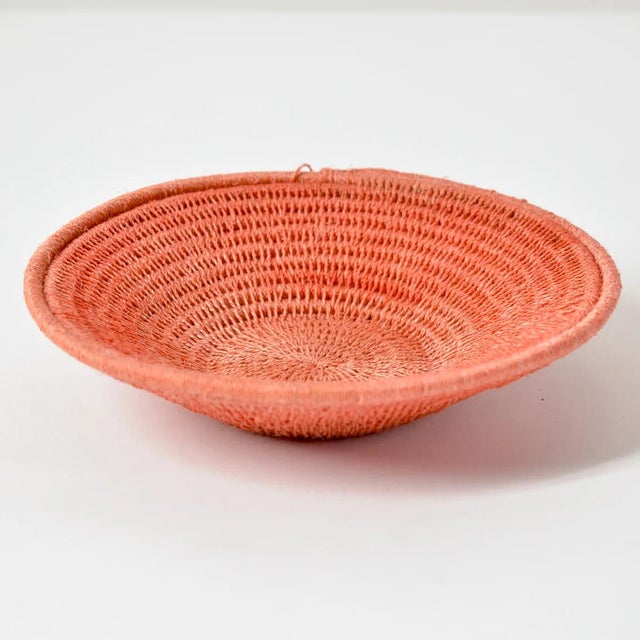 Early 20th Century Early 20th Century Sisal Handwoven Peach Basket Eswatini 6inch For Sale - Image 5 of 7