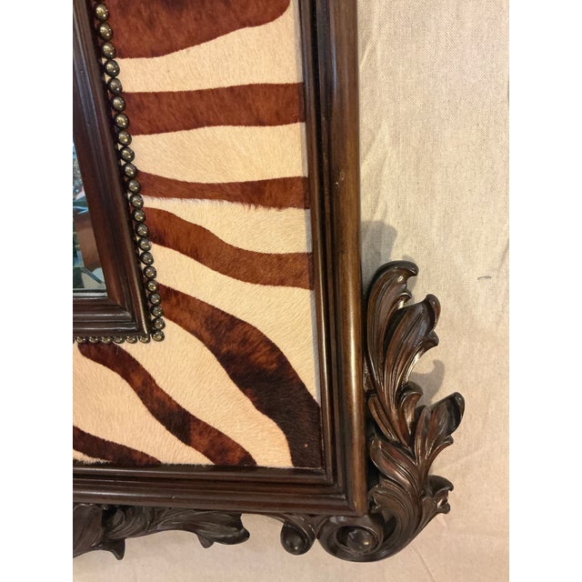 Large Ralph Lauren Style Zebra Mirror by Maitland Smith For Sale In Tampa - Image 6 of 7