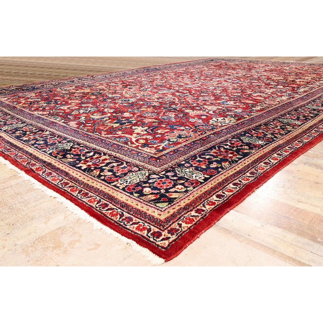 Red Antique Persian Mahal Rug, 11'03 X 17'09 For Sale - Image 8 of 10