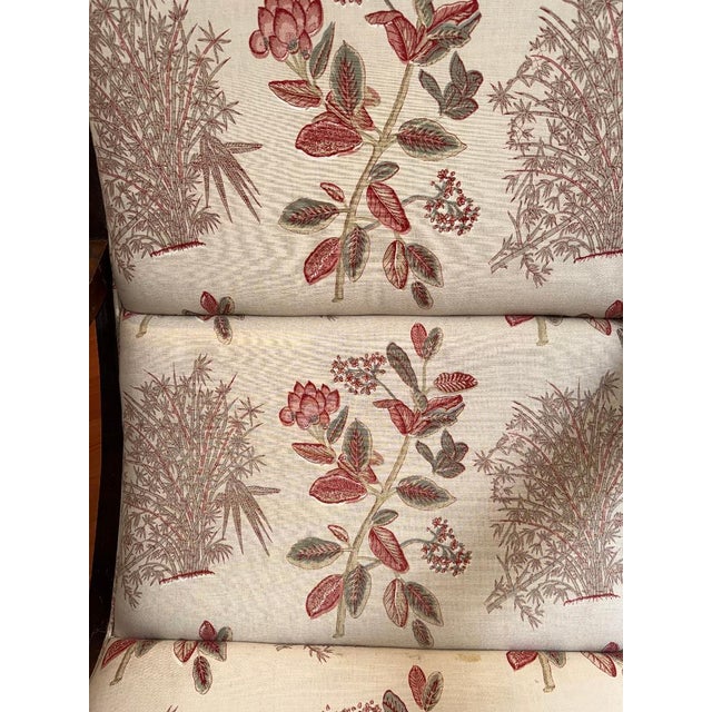 Vintage Wooden Armchair With Botanical Upholstery For Sale - Image 4 of 7