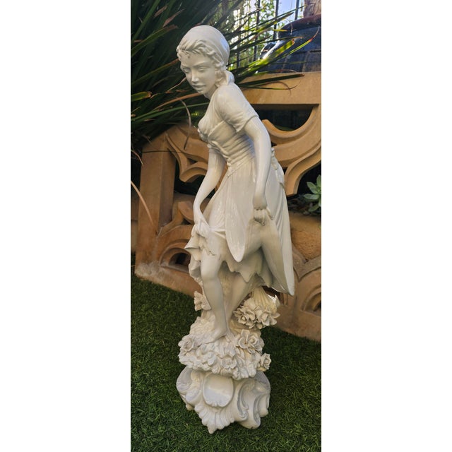 Domenico Poloniato Large White Glazed Ceramic Figure of a Woman, Italy, Circa 1960 For Sale - Image 4 of 12