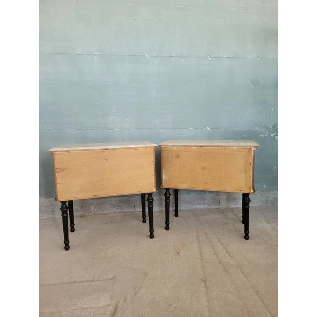 Midcentury Modern Bedside Tables with Marble Top, Set of 2 For Sale - Image 12 of 16