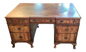 Queen Anne Style Pedestal Desk