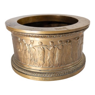 20th Century Gorham Bronze Wine Bottle Coaster With Neoclassical Theme For Sale