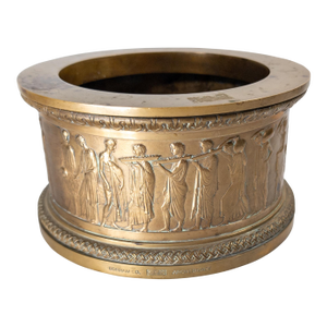 20th Century Gorham Bronze Wine Bottle Coaster With Neoclassical Theme