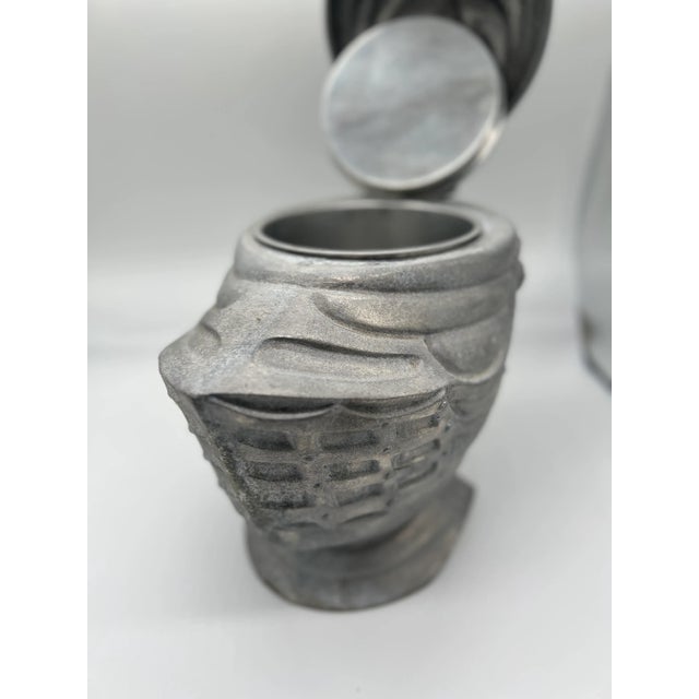 Vintage Pewter Knight's Helmet Ice Bucket For Sale - Image 9 of 10